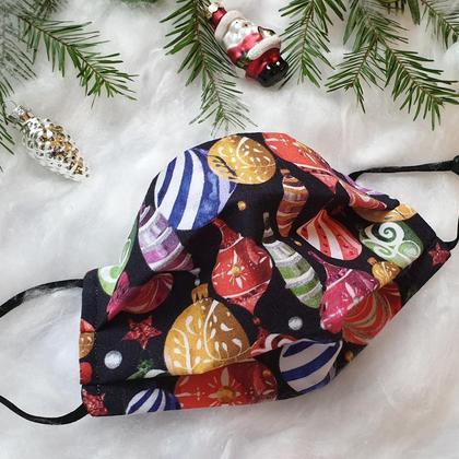 Weihnachtsmaske Baumkugeln mit verstellbarem Gummi