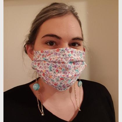 Elegante Maskenkette in Gold und Türkis, Kettenband für Mundschutz - Image 3