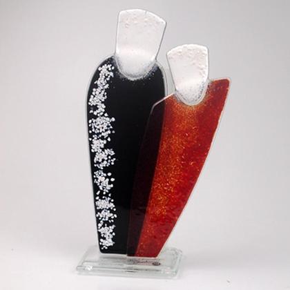 Reagenzglas-Vase "Pärchen" rot-schwarz