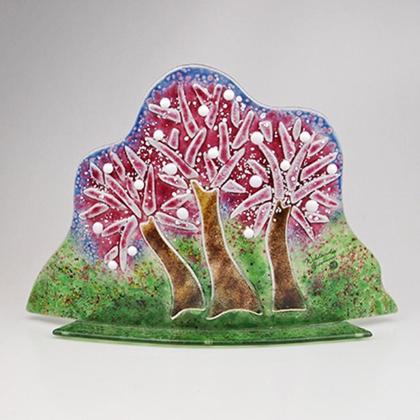 Windlicht "Blühende Bäume" rosa