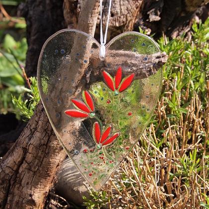 Dekoherz "Blumen" rot 2