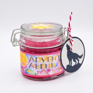 „Adventabend“ Weihnachtskerze im Drahtbügelglas