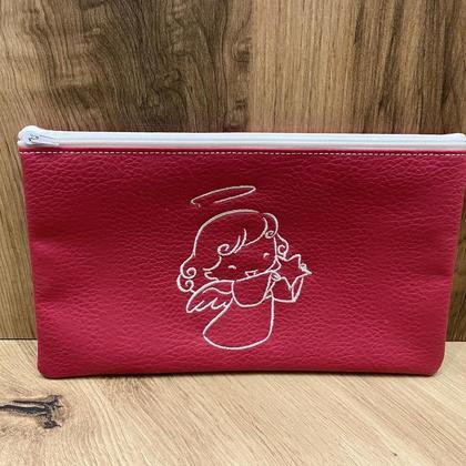 bestickte Kunstledertasche ‚Engel‘