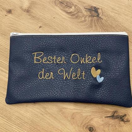 bestickte Kunstledertasche 'Onkel'