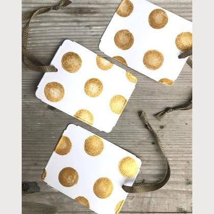 Geschenksanhänger goldene Punkte