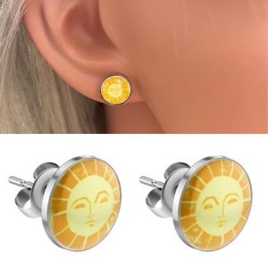 Ohrstecker mit Glaskuppel ’sun‘