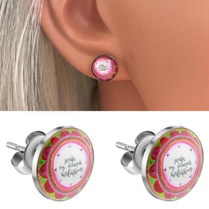 Ohrstecker mit Glaskuppel 'you‘re my favorite wildflower'