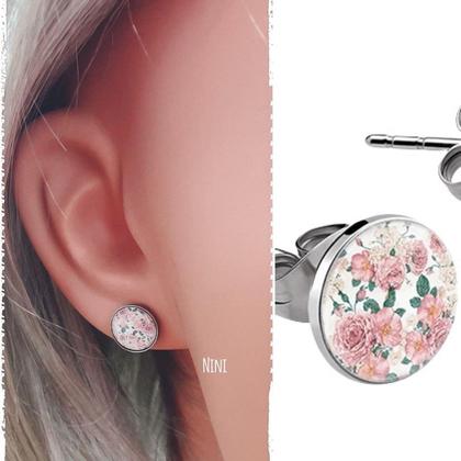 Ohrstecker mit Glaskuppel 'flowers'