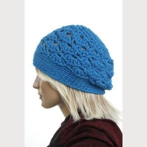 Haube – „Eva“ – Babyalpakawolle in blau