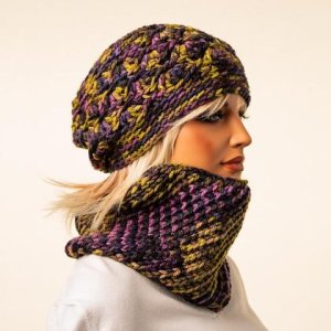 Set – Haube und Loop „Eva“ – bunt