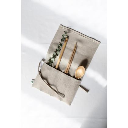Bestecktasche aus Bio Leinen