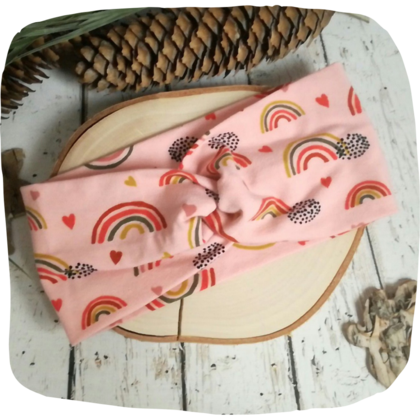 Knotenstirnband Haarband für Mädchen Regenbogen rosa, - Image 3