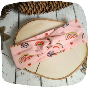Knotenstirnband Haarband für Mädchen Regenbogen rosa,