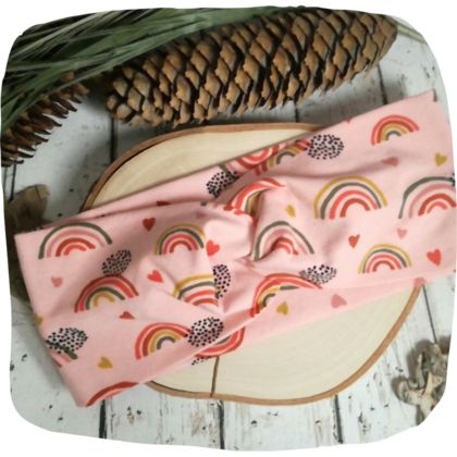 Knotenstirnband Haarband für Mädchen Regenbogen rosa, - Image 4