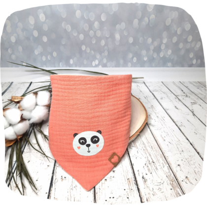 Musselin Dreickstuch zum Wenden 2-4 Jahre koralle lachs - Image 2