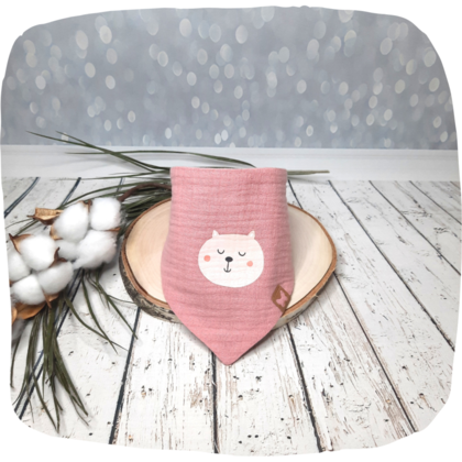 Musselin Dreickstuch zum Wenden 0-6 Monate altrosa beere - Image 2