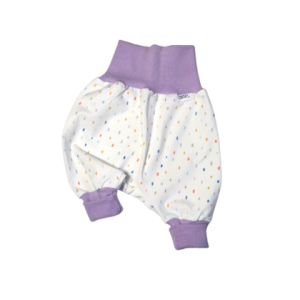 Pumphose Gr. 50/56 weiß mit bunten Farbtropfen