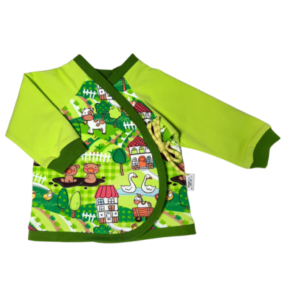 Babyset Gr. 62/68 Baggyjeans mit Wickelshirt Bauernhof - Image 2