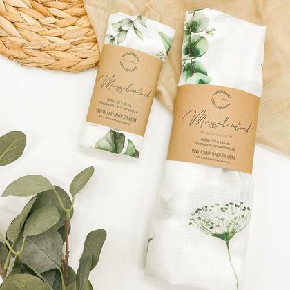 SET: Musselintuch & Decke | leaves.eukalyptus