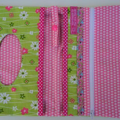 Windeltäschchen - grün mit Blumen - Image 3