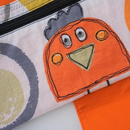 Windeltäschchen - orange mit Vögel - Image 4