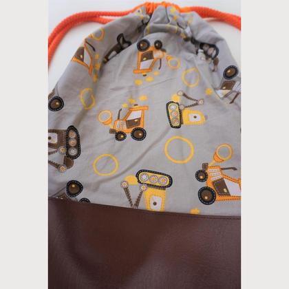 Beuteltasche - braun, grau/Bagger - Image 3