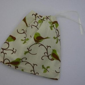 Kleines Geschenksackerl Vögel braun/grün