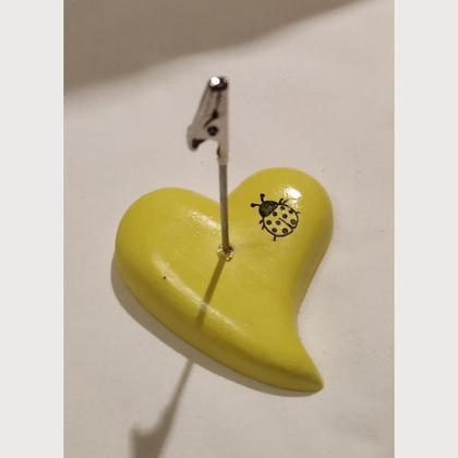 Fotohalter Herz gelb /Marienkäfer