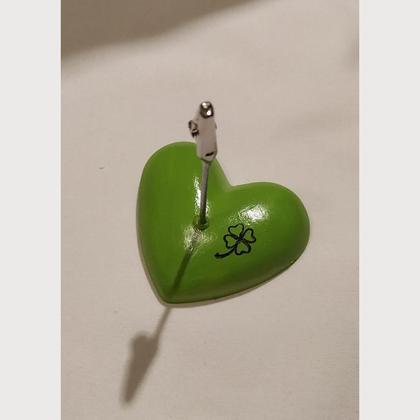 Fotohalter Herz grün/Kleeblatt