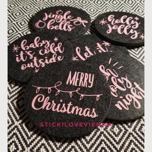 Weihnachts Untersetzer Set Rosa