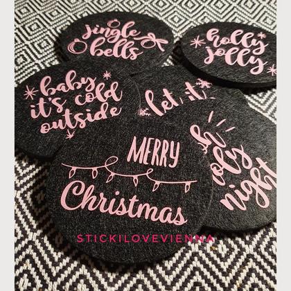 Weihnachts Untersetzer Set Rosa