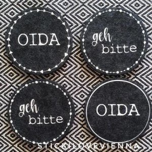 Untersetzer Set Geh Bitte