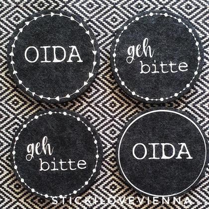 Untersetzer Set Geh Bitte