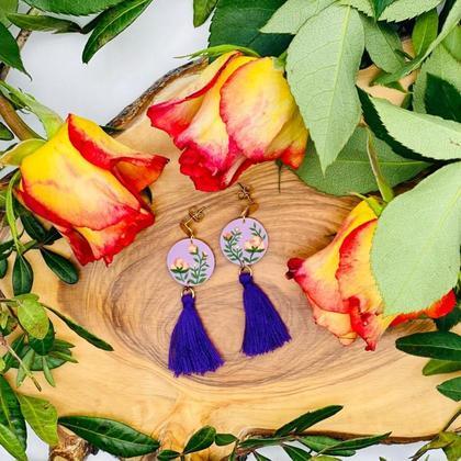 likaapricot Tassel // selbstgemachte Ohrringe-Unikat -Modeschmuck #-Handarbeit