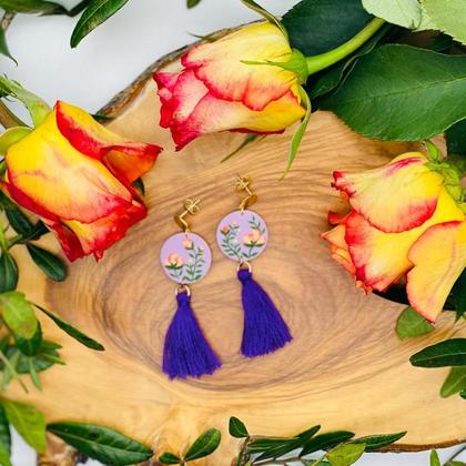 likaapricot Tassel // selbstgemachte Ohrringe-Unikat -Modeschmuck #-Handarbeit - Image 2