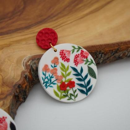 rot weiss // selbstgemachte Ohrringe -Unikate -Modeschmuck #-Handarbeit - Image 2