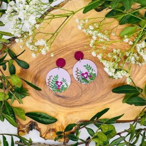 magenta spring //selbstgemachte Ohrringe -Unikate  -Modeschmuck #-Handarbeit