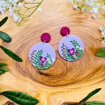 magenta spring //selbstgemachte Ohrringe -Unikate -Modeschmuck #-Handarbeit - Image 2