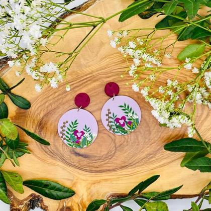 magenta spring //selbstgemachte Ohrringe -Unikate -Modeschmuck #-Handarbeit - Image 3