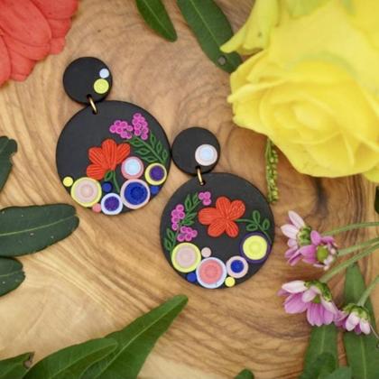 schwarz d*look /selbstgemachte Ohrringe -Unikate  -Modeschmuck #-Handarbeit