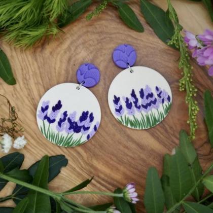 lavendel // selbstgemachte Ohrringe -Unikate  -Modeschmuck #-Handarbeit