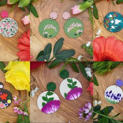 lavendel // selbstgemachte Ohrringe -Unikate -Modeschmuck #-Handarbeit - Image 2