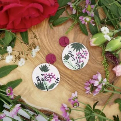 fuchsia-pastellrosa //selbstgemachte Ohrringe -Unikate -Modeschmuck #-Handarbeit