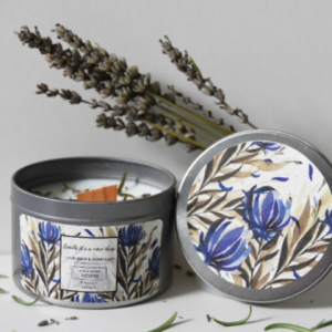 Sojakerze, Ätherische Öle: LAVENDEL & ROSMARIN, handgemacht, Hausdekoration