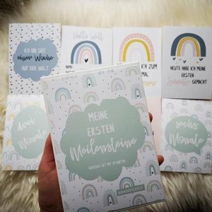 Babys erste Meilensteine – Set mit 28 fröhlichen Karten (für Mädchen und Jungs)