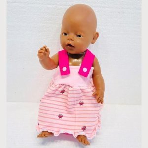 Puppenkleid Schmetterlinge rosa