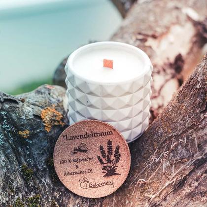 Kerze aus Sojawachs mit Ätherischen Öl „Lavendeltraum“