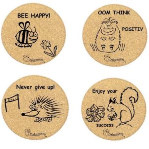 Untersetzer aus Kork „Motivationsset“, 4er