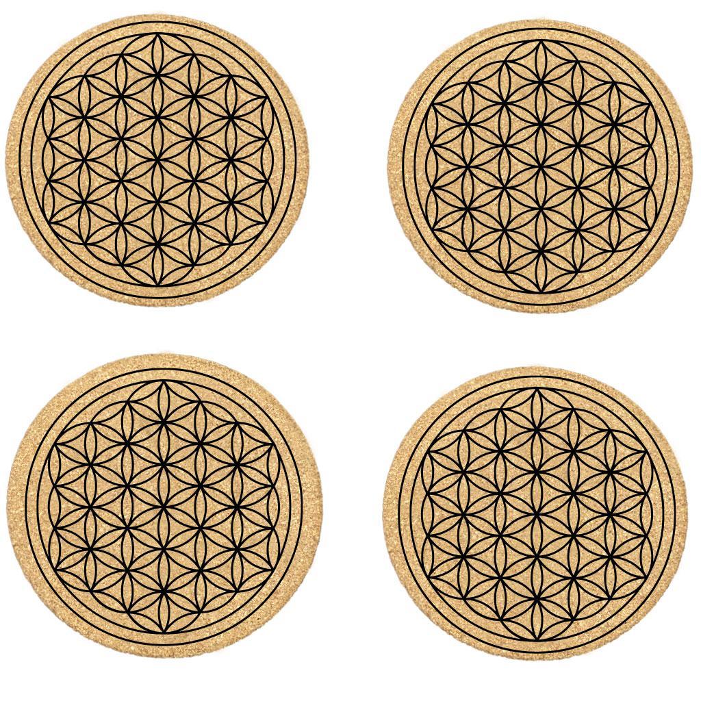 Untersetzer aus Kork „Blume des Lebens“