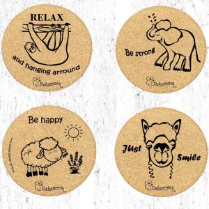 Untersetzer aus Kork „For you“, 4er